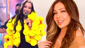 Thalía emocionó al máximo a Marianita Espinoza al repostear y comentar su baile de "Amarillo azul"