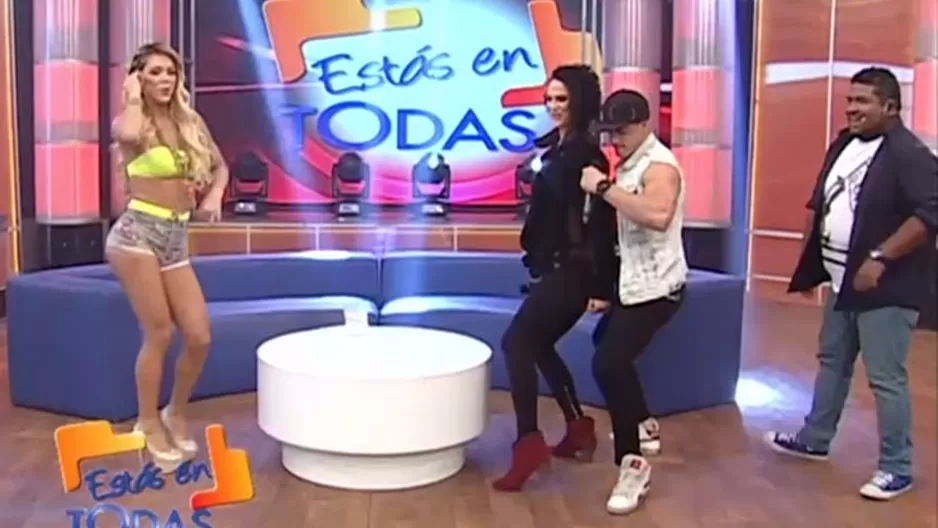 	Mira el divertido baile de Kina Malpartida y Juan Pablo Bezada en Estás en Todas.