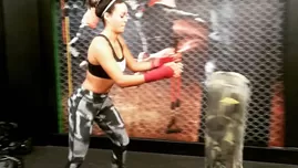 	<p>Angie Arizaga muestra su riguroso entrenamiento para ser la mejor guerrera.</p>