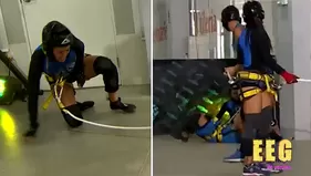 Angie Arizaga sufrió peligrosa caída durante la competencia en Esto es guerra