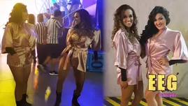 	<p>Angie Arizaga y Michelle Soifer ensayaron así para su presentación</p>