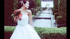 	<p>Jazmín Pinedo vestida de novia</p>