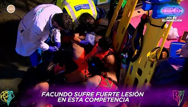 Facundo González fue atendido por los paramédicos.