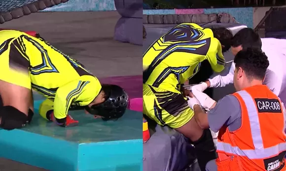 Gabriel Meneses sufrió golpe y fue atendido por paramédicos