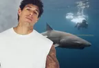 Hugo García impactó en redes con video nadando con tiburones