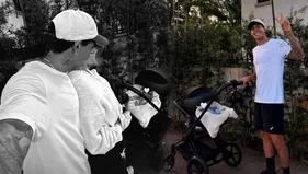 Hugo García e Isabella disfrutaron del primer paseo con Koa
