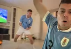Ignacio Baladán y su eufórica celebración por gol de Uruguay