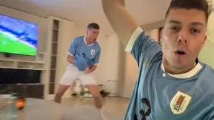 Ignacio Baladán y su eufórica celebración por gol de Uruguay