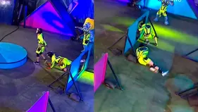 Katia Palma estalló de risa tras caídas de Renato Rossini Jr