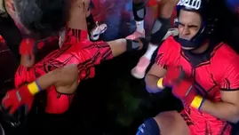 Leandro cayó con fuerza tras tropezar con Jota en pleno reto