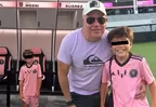 Mathías Brivio se lució con su hijo en los camerinos de Lionel Messi