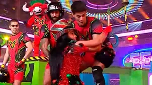 Maricarmen Marín sufrió inesperada caída frente a Kevin Díaz. | Fuente: América Televisión
