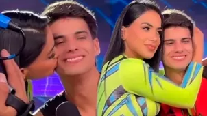 Onelia Molina dio tierno beso a Kevin en detrás de cámaras. | Fuente: Instagram Guerreros y Combatientes Perú
