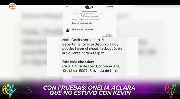Reserva de Onelia Molina en el Airbnb.