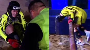 ¡Terrible susto! Pancho Rodríguez cojea y lo atienden paramédicos.