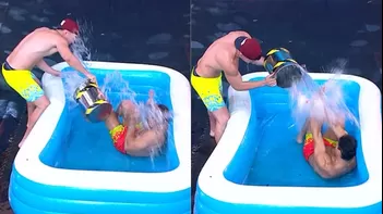 Piero Arenas lanzó baldazos de agua a Facundo González