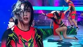 Rosángela Espinoza sufrió resbalón y terminó así. | Fuente: América Televisión