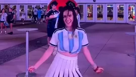 Rosángela Espinoza viajó al Mundial para alentar a Argentina con baile. | Fuente: Instagram Rosángela Espinoza