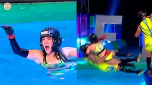 Rosángela y Emil protagonizaron aparatosa caída a la piscina