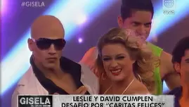 	<p>Leslie Shaw y David Villanueva sorprendieron como Christina Aguilera y Pitbull.</p>