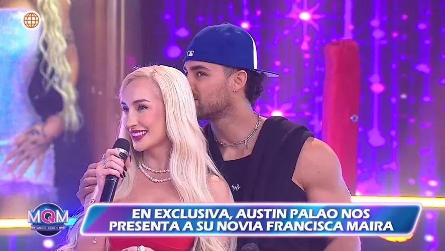 Austin Palao y Francisca Maira en tv.