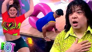 Macarena Vélez venció a Álvaro Stoll en reto de fuerza en vivo