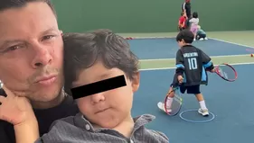 Mario Hart presumió orgulloso a su hijo Marito jugando tenis
