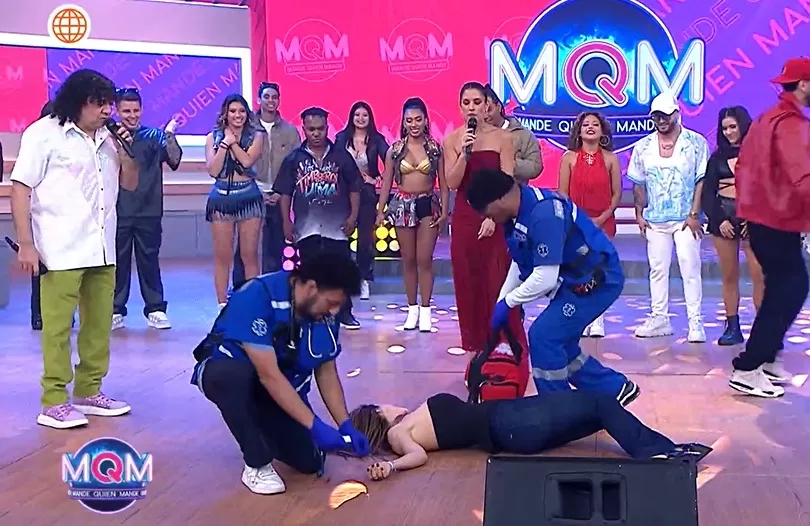 Rosángela Espinoza se "desmayó" en vivo.