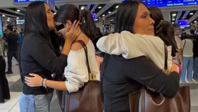 Tula Rodríguez lloró al despedir a Valentina en el aeropuerto