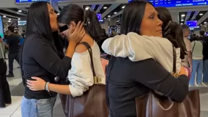 Tula Rodríguez lloró al despedir a Valentina en el aeropuerto