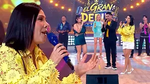 Tula casi casi sufre caída | Composición: Katherine Lozano | Fuente: América Televisión