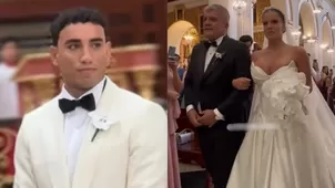 Said Palao y su reacción al ver a Alejandra entrando al altar