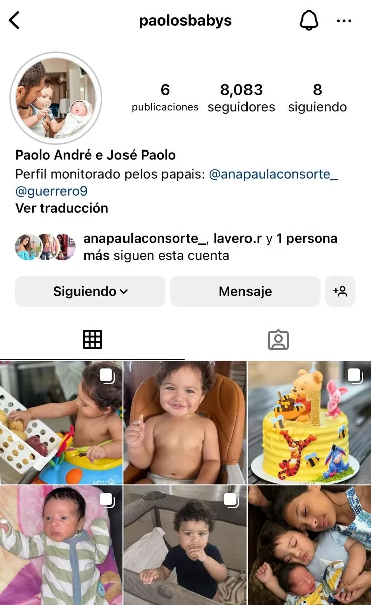 Cuenta oficial de Instagram de Paolo André y José Paolo 