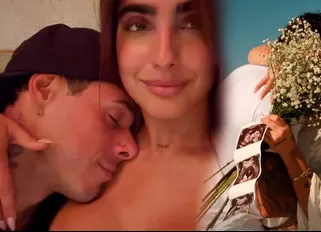 Hugo García e Isabella Ladera emocionados por su bebé | Composición: Katherine Lozano