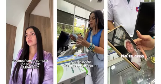 Natalia Segura comprando prueba de embarazo.