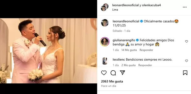 Leonard León y Olenka Cuba se casaron.