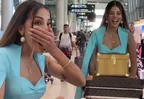 Luciana Fuster quedó en shock con sorpresa en aeropuerto de Tailandia