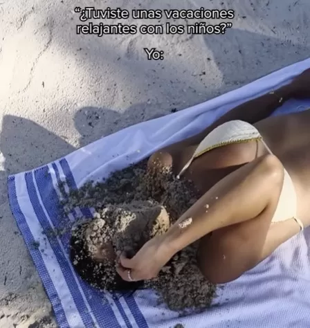 Pía con arena en la playa, extracto que 'mató' de risa a sus seguidoras