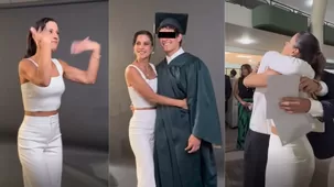 María Pía Copello lloró en graduación de su hijo Samuel