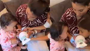 Samahara Lobatón: Xianna y Ainara conocieron a su hermanito