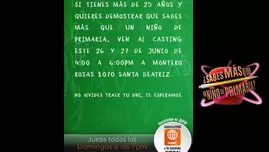 	<p>Participa del casting de Sabes más que un niño de primaria</p>