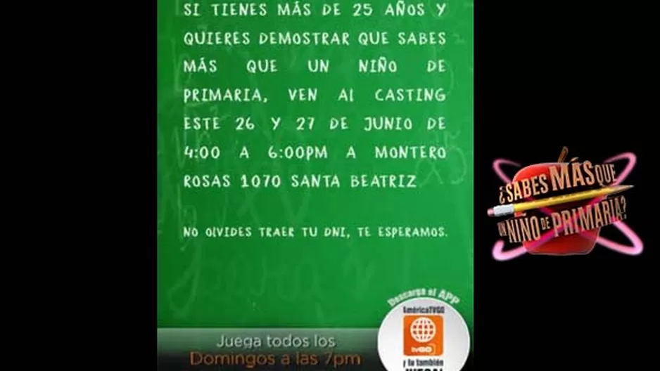 	Participa del casting de Sabes más que un niño de primaria