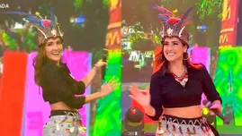 Alvina Ruiz se luce con vestimenta y baile típico de la selva para celebrar la Fiesta de San Juan.