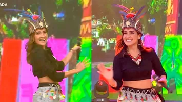 Alvina Ruiz se luce con vestimenta y baile típico de la selva para celebrar la Fiesta de San Juan