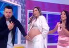 Korina Rivadeneira muestra su avanzado embarazo en televisión: "Ya no aguanto más"