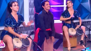 Rosángela Espinoza sorprendió al tocar el bongó en vivo durante concurso de "La Valentina de oro"