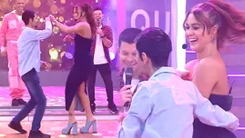 Ducelia Echevarría encantó a Giancarlo Granda con baile al ritmo de salsa.