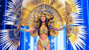 Camila Escribens se lució en traje típico inspirado en el Tumi 