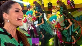 Rebeca Escribens sufrió aparatosa caída.